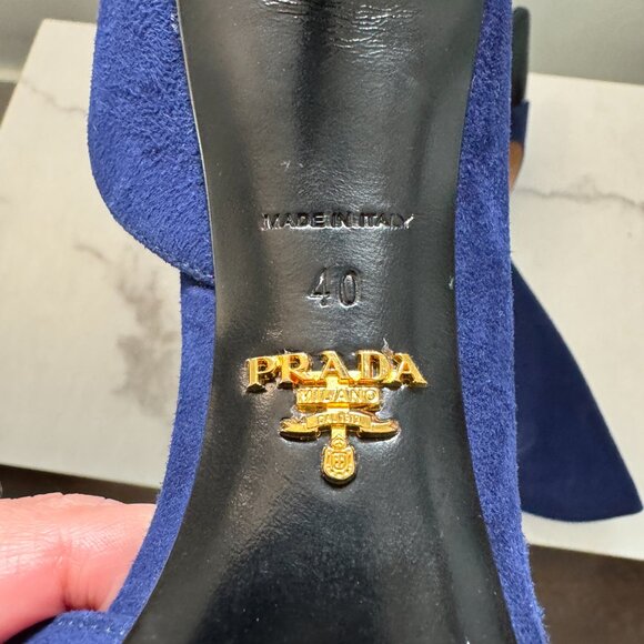 Blue and Black Authentic Prada Pumps - Picture 8 of 10